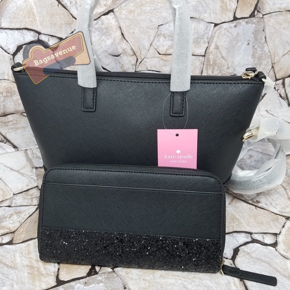#bagsavenue ina greta satchel crossbody black neda wallet grey Kate Spade - Picture 8 of 16